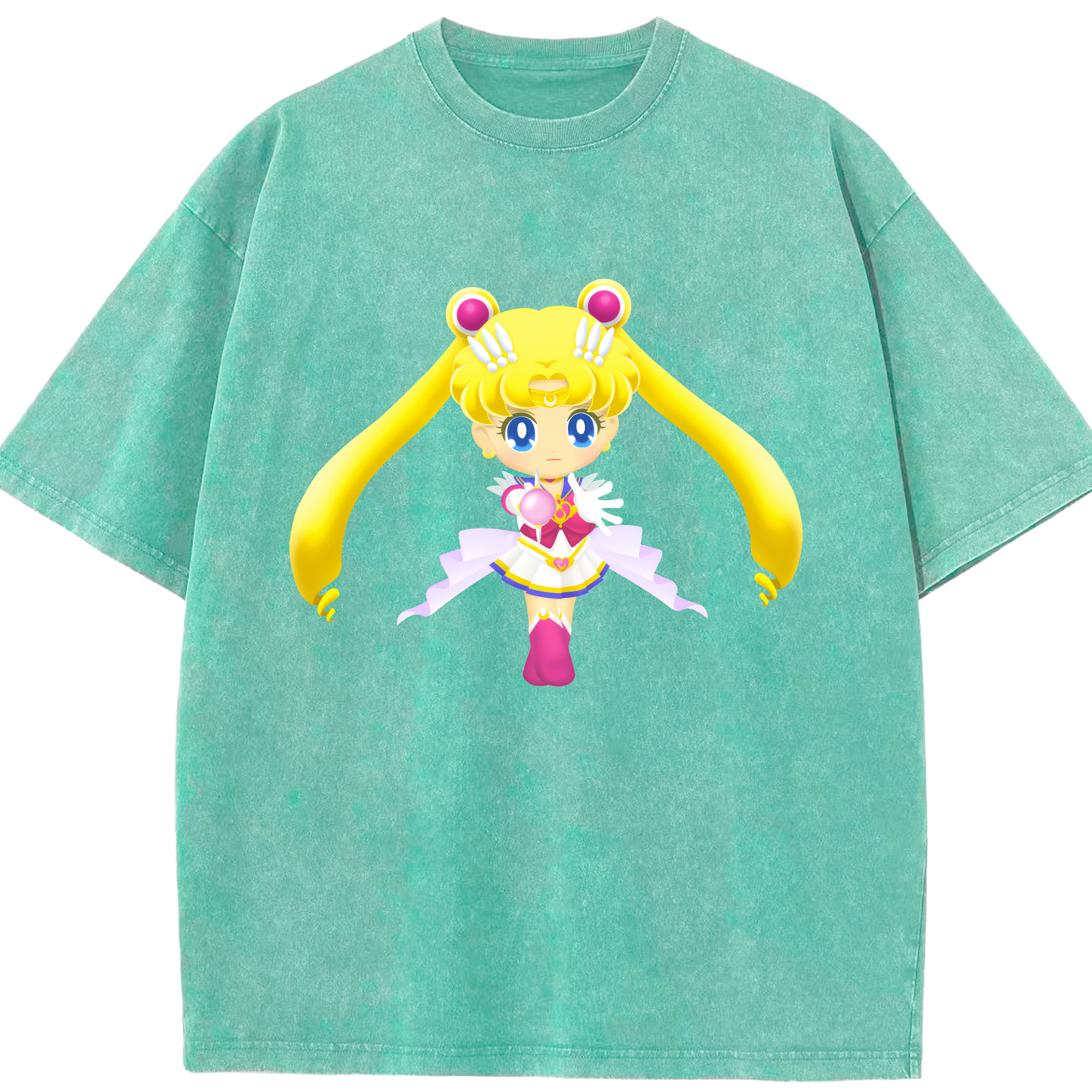（画像用） 美少女戦士セーラームーン 月野 うさぎ つきの うさぎ Sailor Moon Tsukino Usagi 綿100% ヴィンテージ風 半袖Tシャツ（フロントプリント）